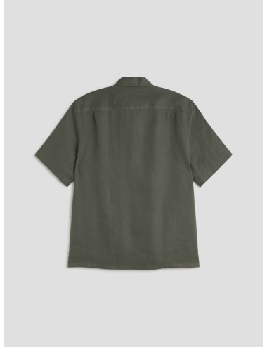 Camisa verde de lino para hombre Samsøe Samsøe SAAVAN JX SHIRT - MARFRANC