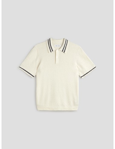 Polo hombre Samsoe SAPEDRO color Clear Cream con cuello a rayas - MARFRANC
