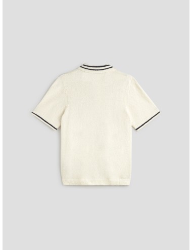 Polo hombre Samsoe SAPEDRO color Clear Cream con cuello a rayas - MARFRANC