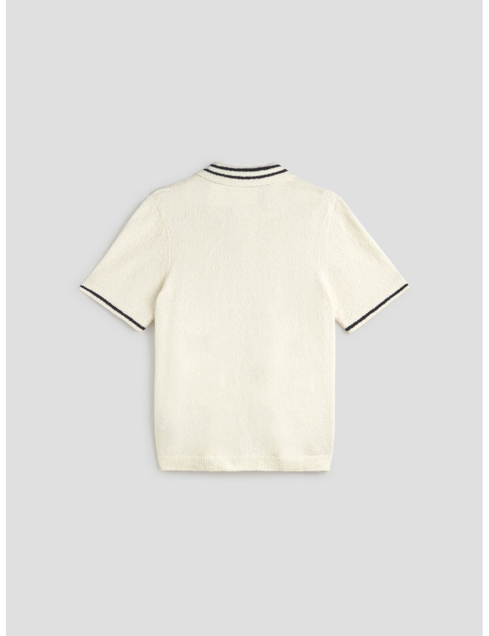 Polo hombre Samsoe SAPEDRO color Clear Cream con cuello a rayas - MARFRANC