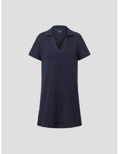 Jersey A.P.C. Dark Navy para mujer, algodón orgánico, cuello en V y mangas largas - MARFRANC