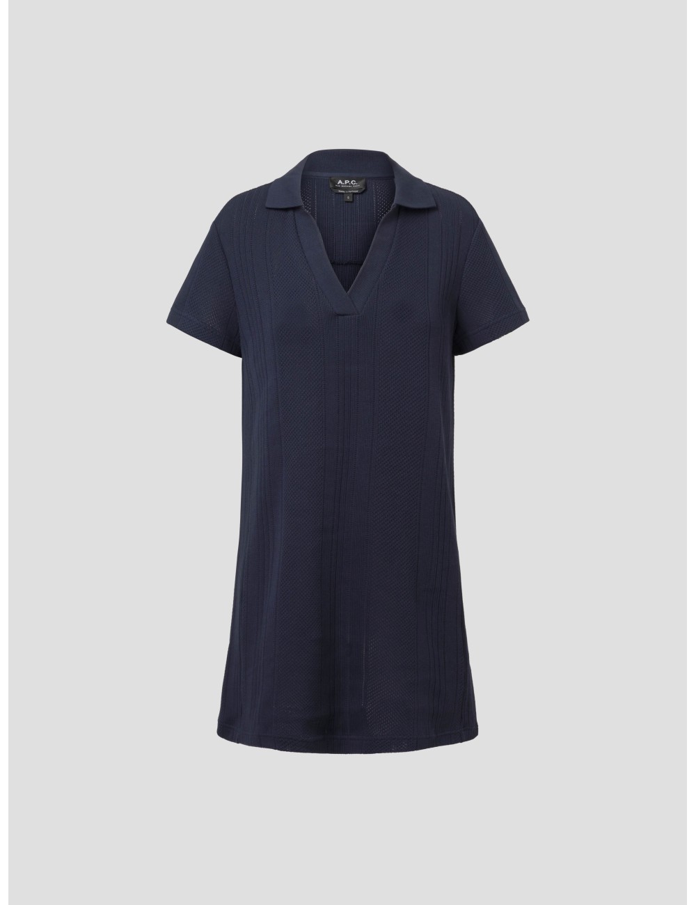 Jersey A.P.C. Dark Navy para mujer, algodón orgánico, cuello en V y mangas largas - MARFRANC Jersey A.P.C. Dark Navy para mujer, algodón orgánico, cuello en V y mangas largas - MARFRANC