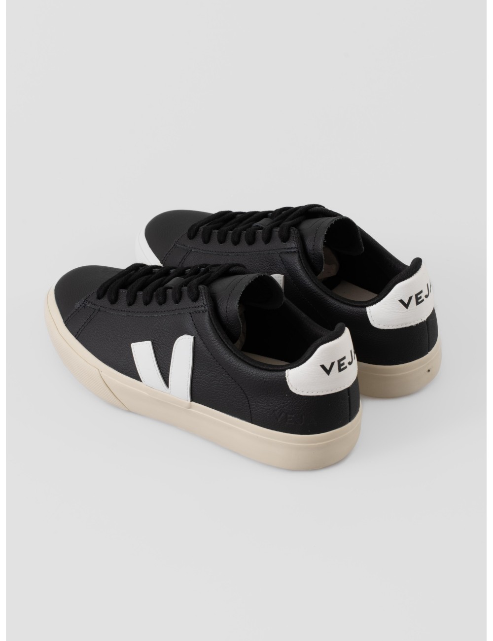 zapatillas mujer Veja Campo nobuk negro/blanco con logo V y detalles en piel - MARFRANC zapatillas mujer Veja Campo nobuk negro/blanco con logo V y detalles en piel - MARFRANC