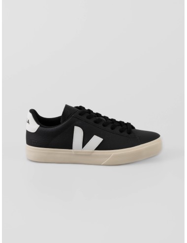 zapatillas mujer Veja Campo nobuk negro/blanco con logo V y detalles en piel - MARFRANC