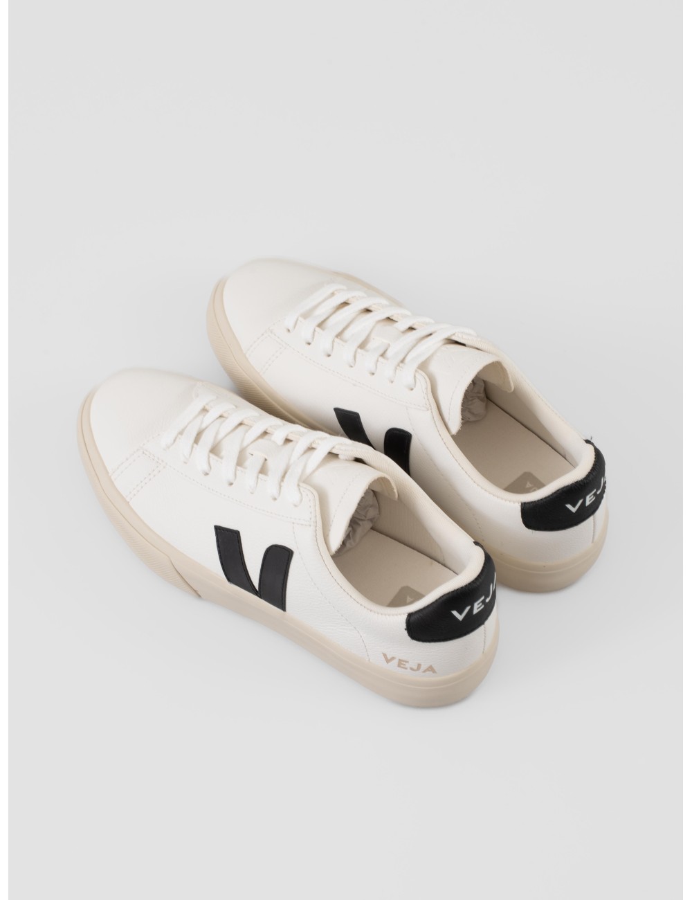zapatillas mujer Veja Campo nobuk blanco/negro con logo V y detalles en piel - MARFRANC zapatillas mujer Veja Campo nobuk blanco/negro con logo V y detalles en piel - MARFRANC
