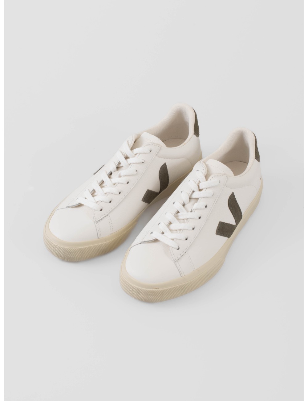 zapatillas mujer Veja Campo nobuk blanco/kakicon logo V y detalles en piel - MARFRANC zapatillas mujer Veja Campo nobuk blanco/kakicon logo V y detalles en piel - MARFRANC