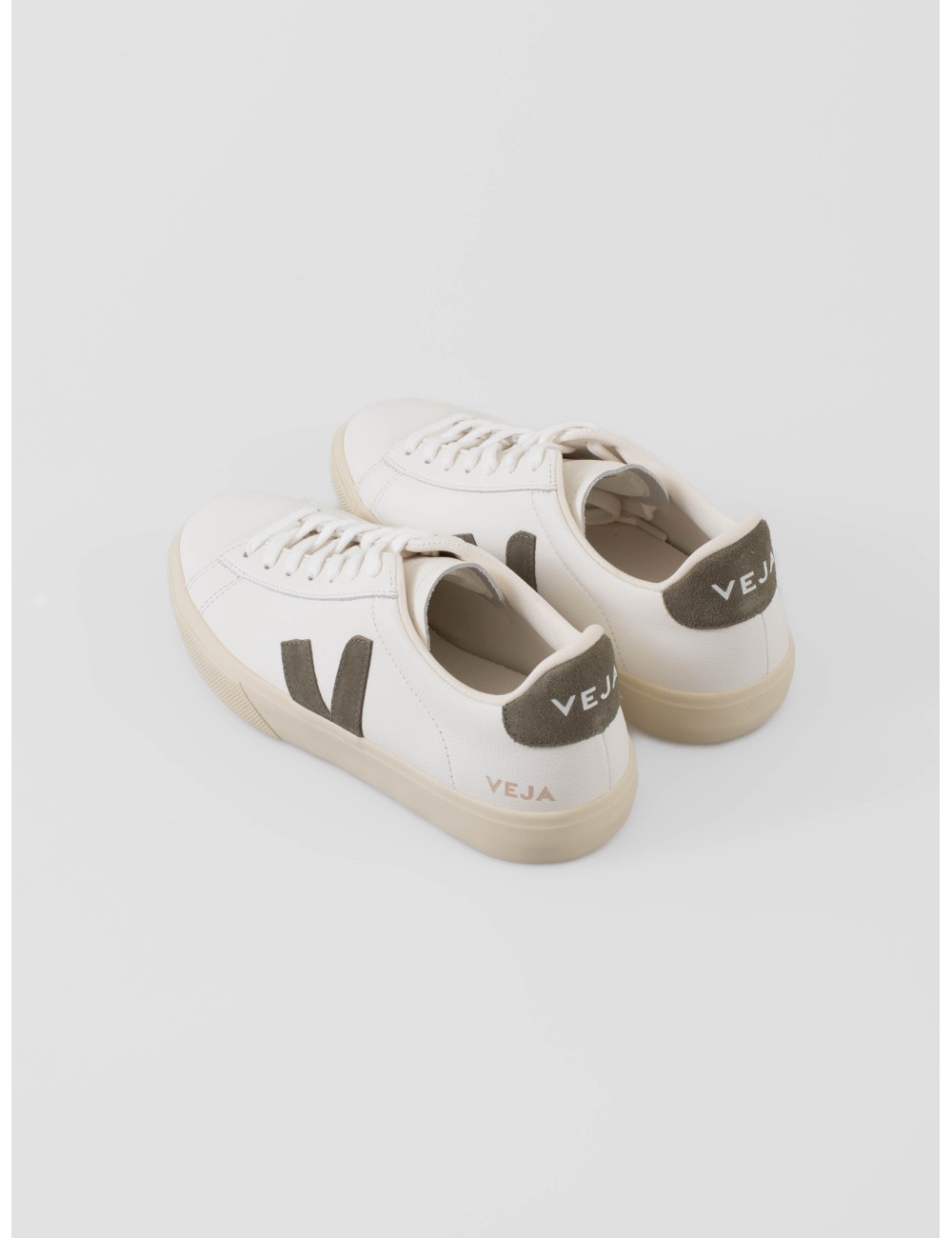 zapatillas mujer Veja Campo nobuk blanco/kakicon logo V y detalles en piel - MARFRANC zapatillas mujer Veja Campo nobuk blanco/kakicon logo V y detalles en piel - MARFRANC