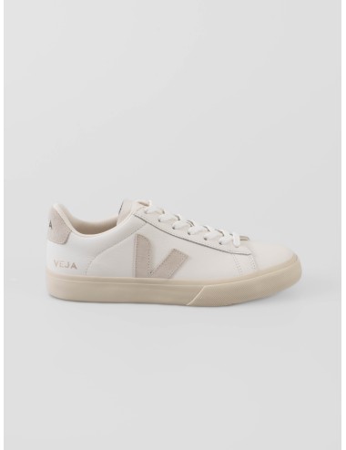 zapatillas mujer Veja Campo nobuk blanco/gris con logo V y detalles en piel - MARFRANC