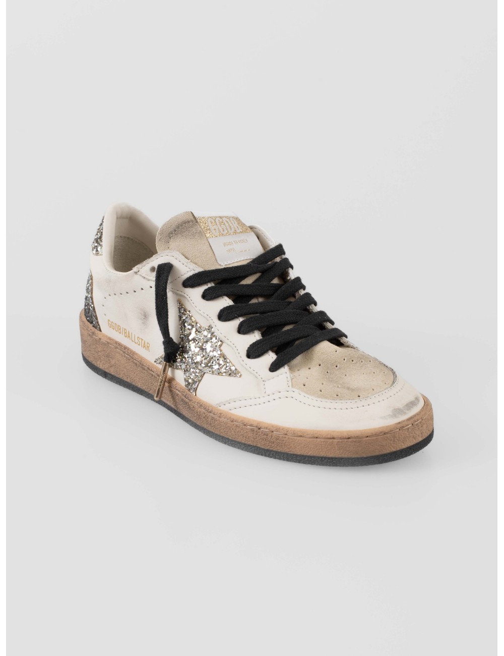 Zapatillas Golden Goose Ball Star blancas mujer con estrella y purpurina plateada - MARFRANC Zapatillas Golden Goose Ball Star blancas mujer con estrella y purpurina plateada - MARFRANC