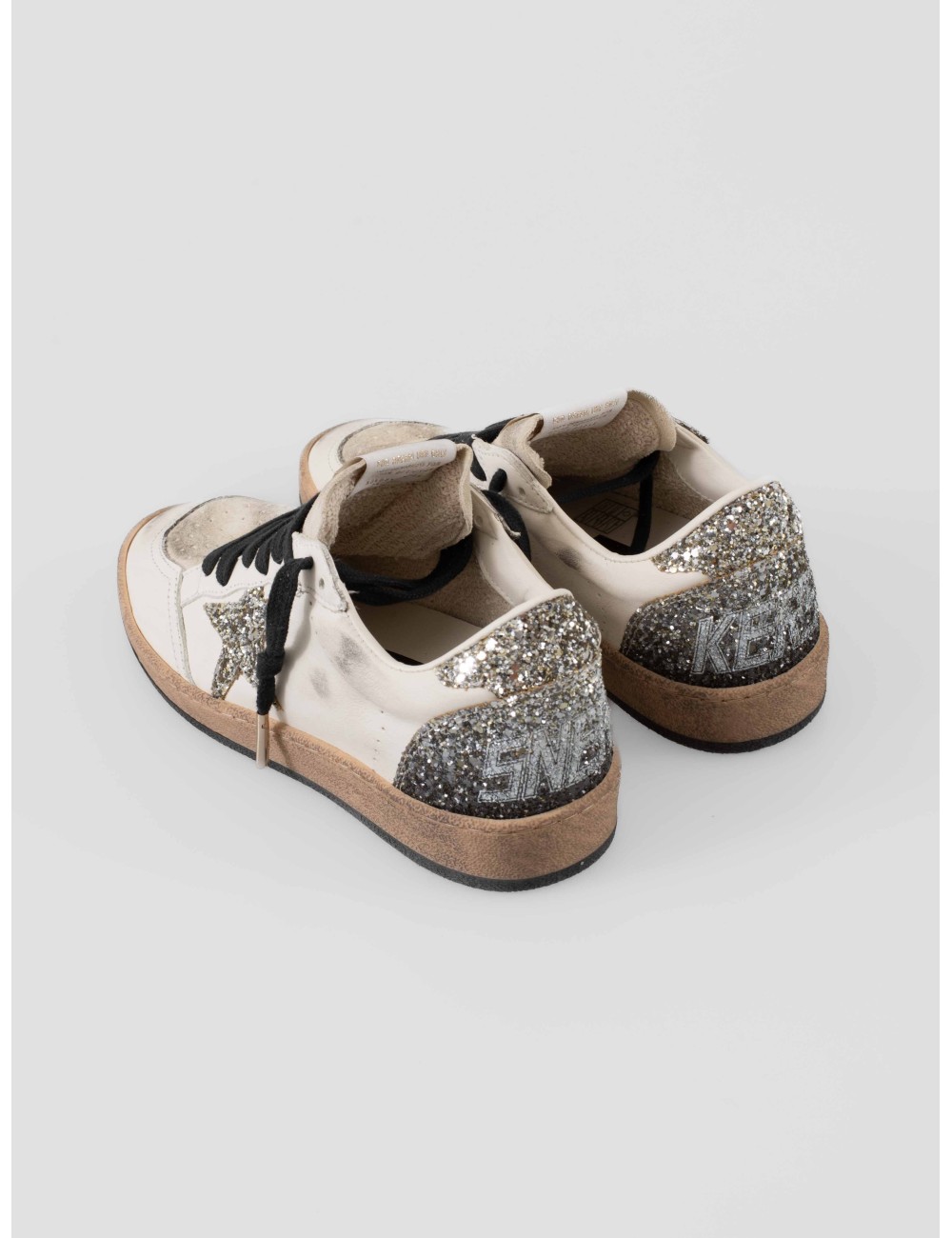 Zapatillas Golden Goose Ball Star blancas mujer con estrella y purpurina plateada - MARFRANC Zapatillas Golden Goose Ball Star blancas mujer con estrella y purpurina plateada - MARFRANC