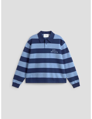 polo de punto azul hombre Axel Arigato con logo bordado - MARFRANC