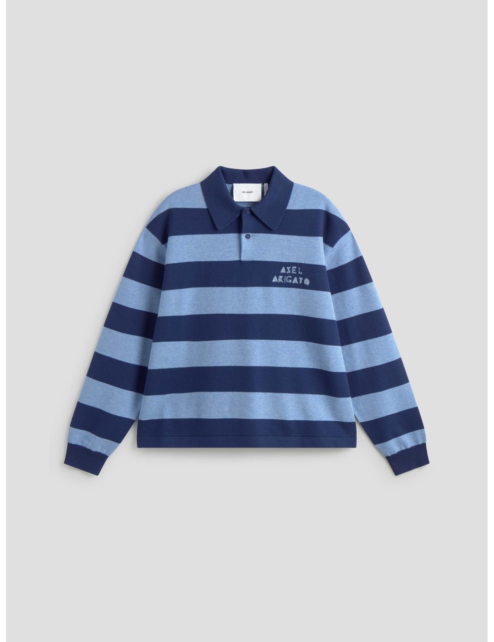 polo de punto azul hombre Axel Arigato con logo bordado - MARFRANC polo de punto azul hombre Axel Arigato con logo bordado - MARFRANC