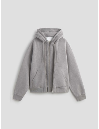 Chaqueta Axel Arigato Trey Mélange gris hombre con capucha y cremallera - MARFRANC