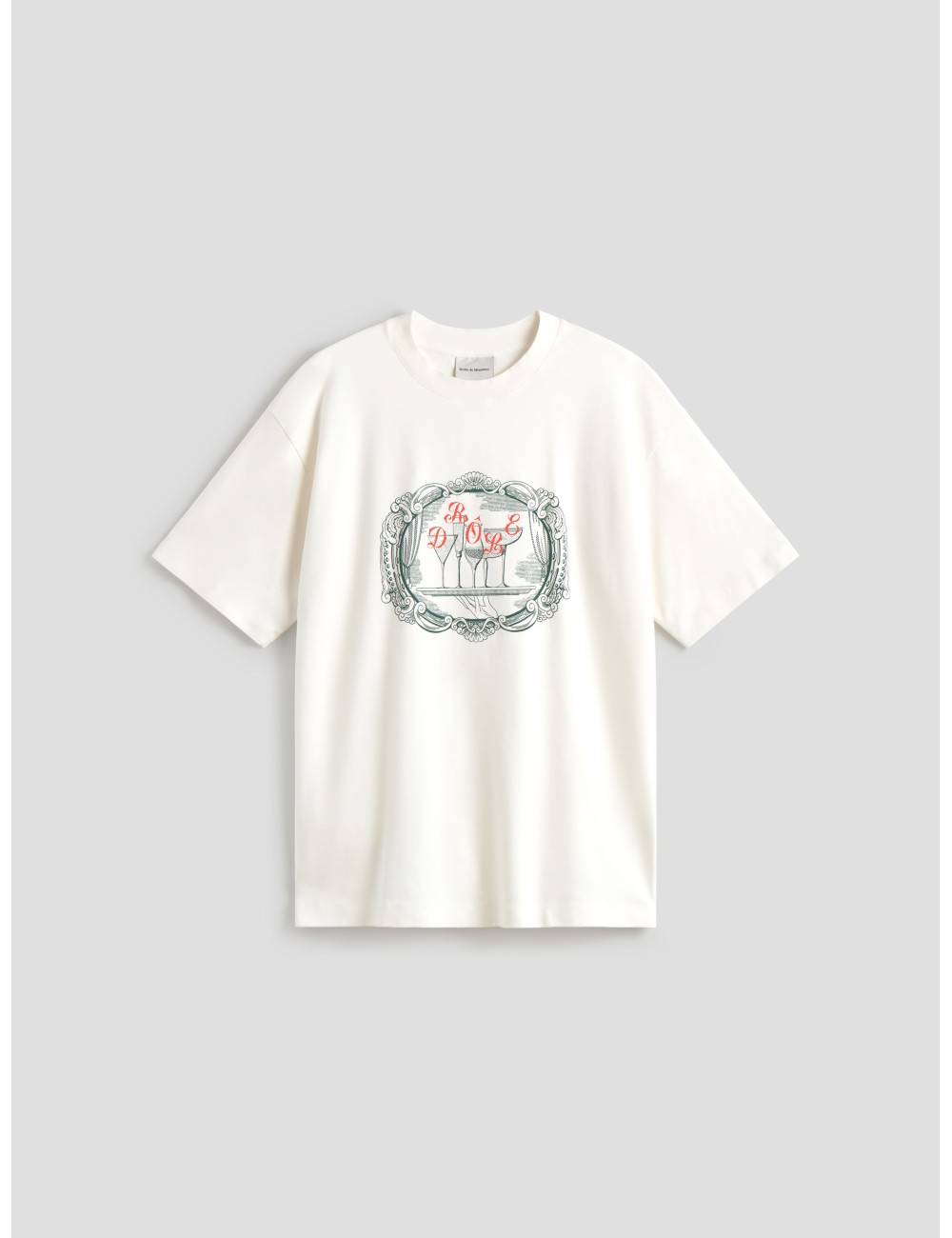 camiseta hombre Drôle de Monsieur estampado Plateau off white - MARFRANC
