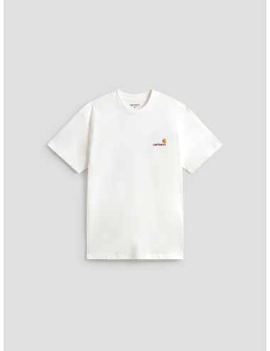 Camiseta Carhartt American Script blanca hombre algodón orgánico - MARFRANC