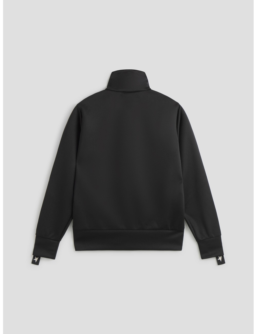Chaqueta negra Zipped Track Jacket hombre Golden Goose con estrellas blancas en mangas - MARFRANC