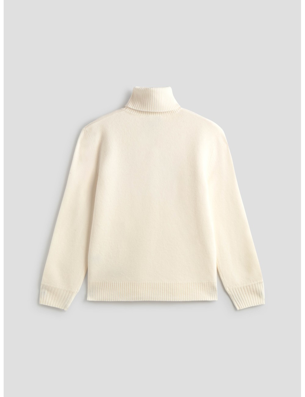 Jumper unisex A.P.C. color ecru en lana virgen, cuello alto y corte recto, moda hombre invierno - MARFRANC Jumper unisex A.P.C. color ecru en lana virgen, cuello alto y corte recto, moda hombre invierno - MARFRANC