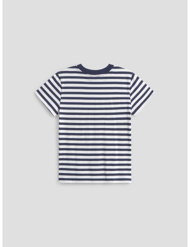 camiseta hombre algodón orgánico A.P.C. dark navy bordado tono sobre tono - MARFRANC