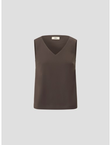 Top marrón oscuro de Herno para mujer con tirantes y cuello pico - MARFRANC