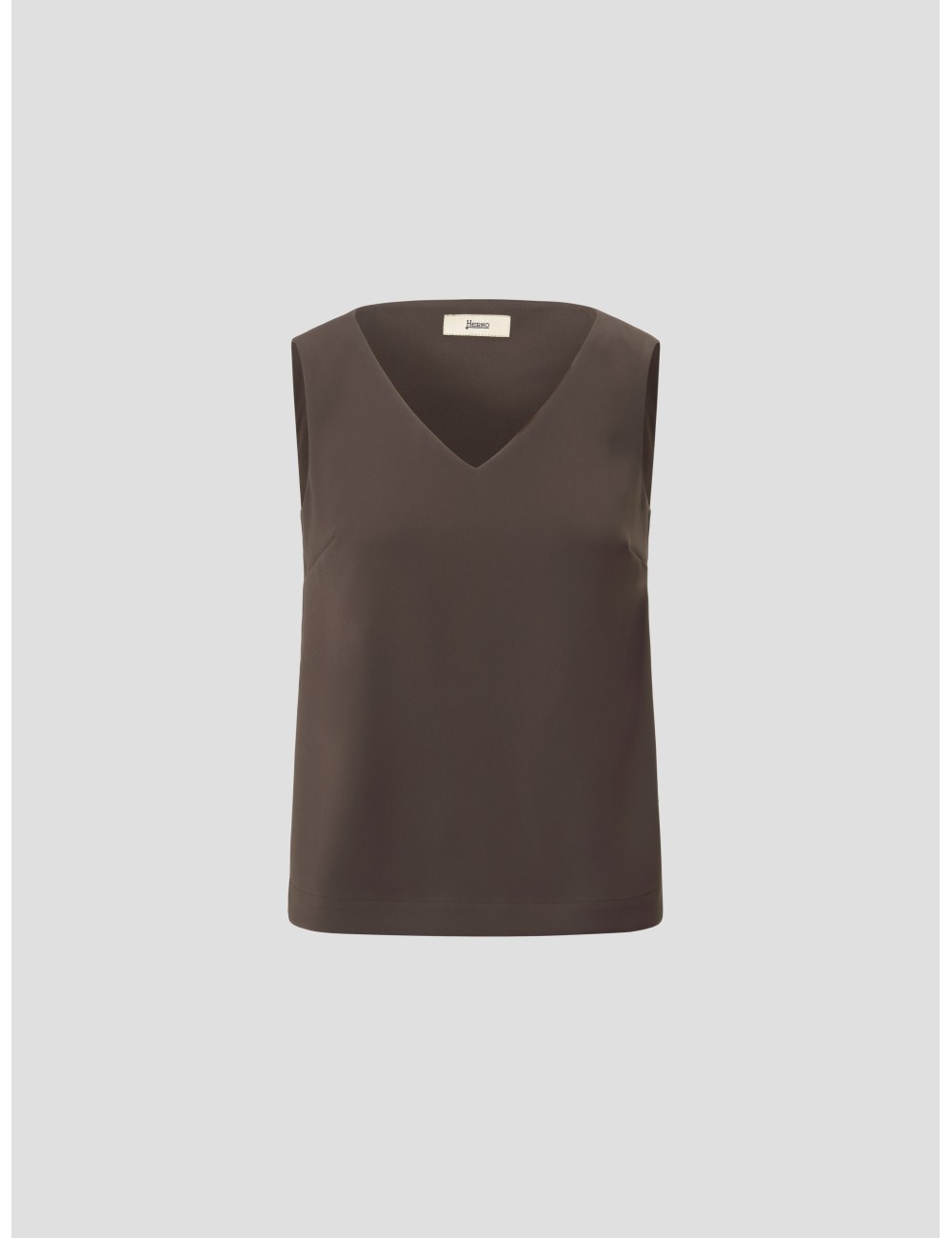 Top marrón oscuro de Herno para mujer con tirantes y cuello pico - MARFRANC Top marrón oscuro de Herno para mujer con tirantes y cuello pico - MARFRANC