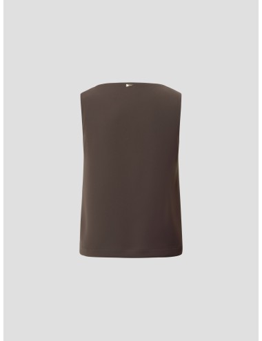 Top marrón oscuro de Herno para mujer con tirantes y cuello pico - MARFRANC