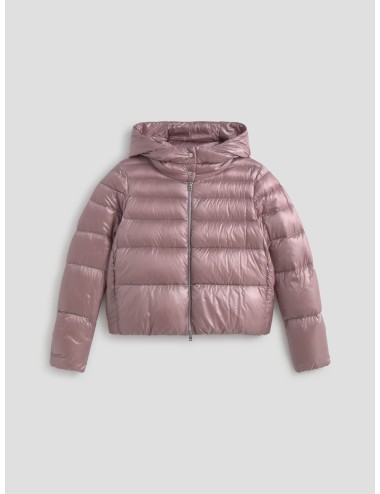 Bomber mujer Herno nylon ultraligero lila claro acolchado plumón capucha - MARFRANC