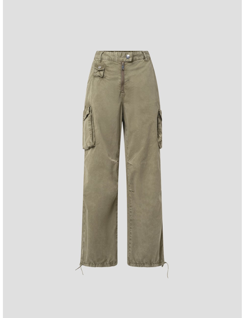 pantalones cargo verdes GANNI para mujer en algodón orgánico - MARFRANC pantalones cargo verdes GANNI para mujer en algodón orgánico - MARFRANC