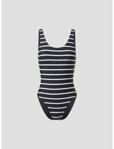 bañador anine bing jace one piece negro blanco mujer espalda baja lujo - MARFRANC