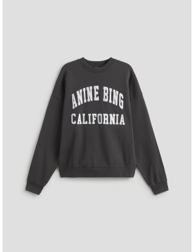 Sudadera negra ANINE BING MILES con letras varsity blancas para mujer - MARFRANC