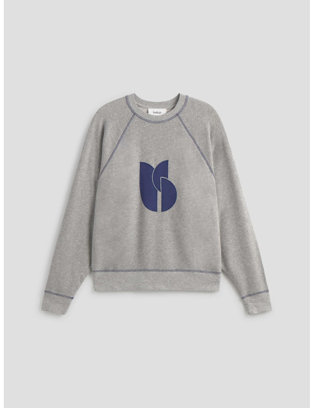 sudadera gris BA\&SH mujer con bordado en contraste - MARFRANC sudadera gris BA\&SH mujer con bordado en contraste - MARFRANC