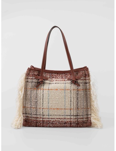 Bolso Marcella Gianni Chiarini marrón claro con flecos de lana - MARFRANC
