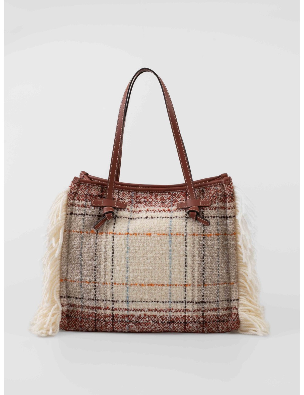Bolso Marcella Gianni Chiarini marrón claro con flecos de lana - MARFRANC