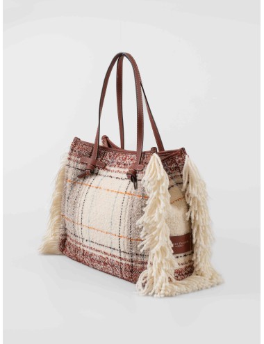 Bolso Marcella Gianni Chiarini marrón claro con flecos de lana - MARFRANC