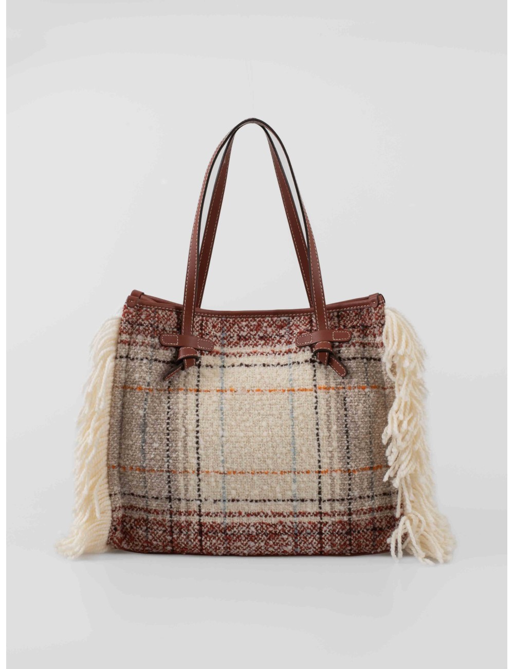Bolso Marcella Gianni Chiarini marrón claro con flecos de lana - MARFRANC
