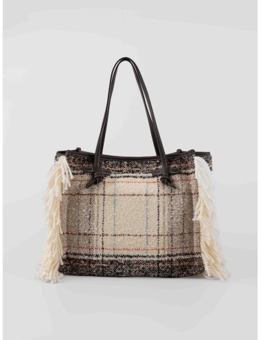 Bolso Marcella Gianni Chiarini marrón oscuro con flecos de lana - MARFRANC