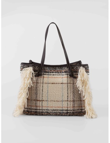 Bolso Marcella Gianni Chiarini marrón oscuro con flecos de lana - MARFRANC