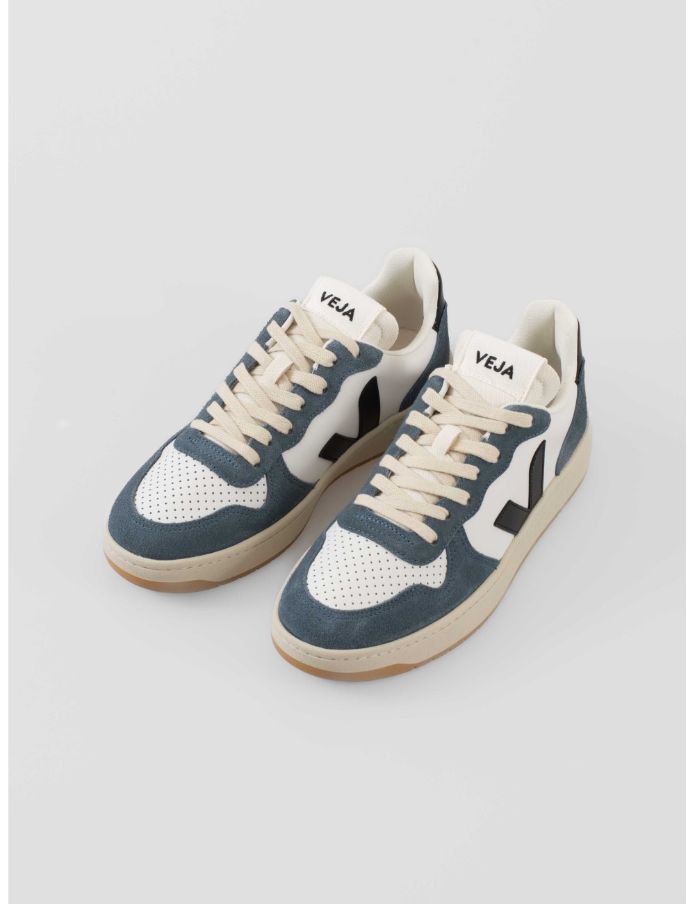 Zapatillas VEJA V-10 PRIME hombre blancas y azules - MARFRANC