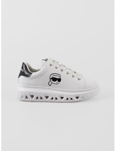 Zapatillas Kapri Kite de Karl Lagerfeld para mujer en acabado minimalista blanco con detalles sutiles plateados - MARFRANC