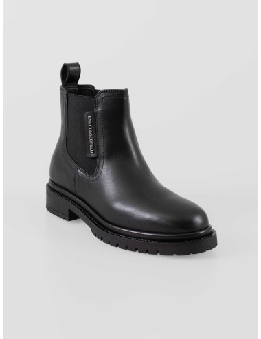 botas mujer Karl Lagerfeld negras cuero y textil suela dentada BINKY ANDLE GORE - MARFRANC