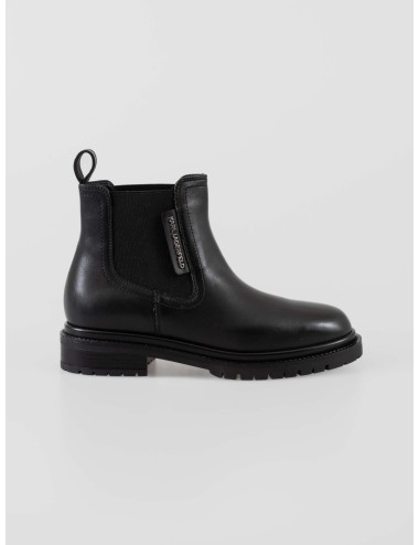 botas mujer Karl Lagerfeld negras cuero y textil suela dentada BINKY ANDLE GORE - MARFRANC