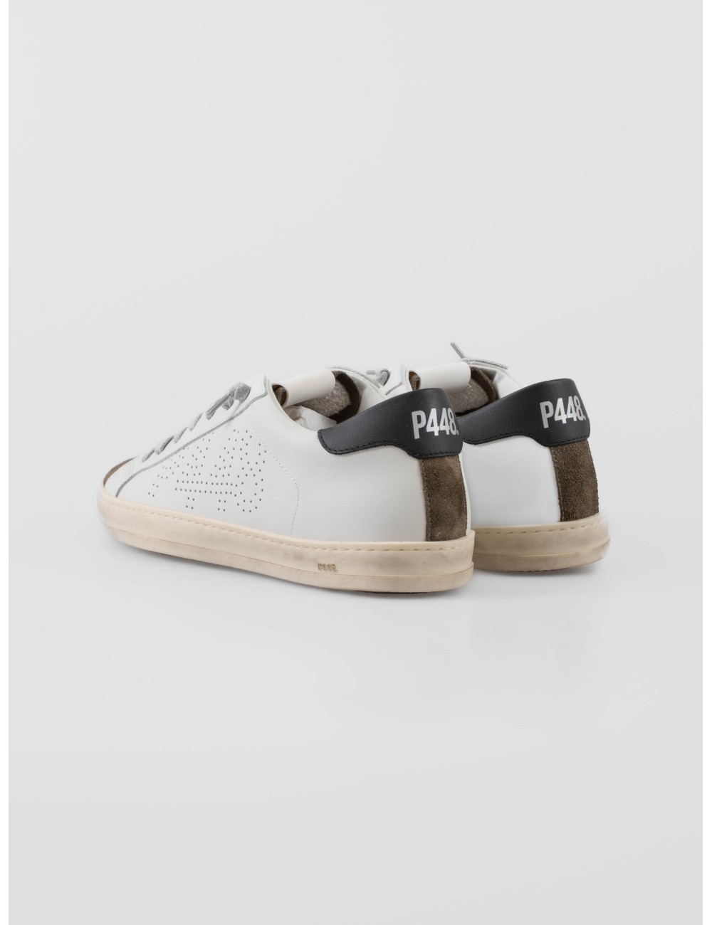 zapatillas P448 CoJohn hombre cuero blanco kaki suela goma - MARFRANC zapatillas P448 CoJohn hombre cuero blanco kaki suela goma - MARFRANC