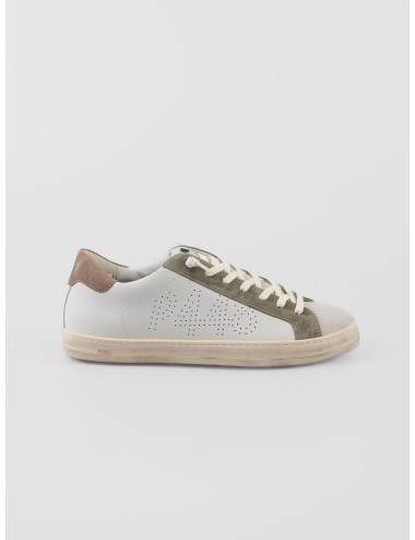 zapatillas P448 CoJohn hombre cuero blanco verde suela goma - MARFRANC