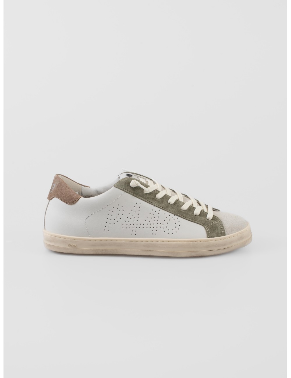 zapatillas P448 CoJohn hombre cuero blanco verde suela goma - MARFRANC
