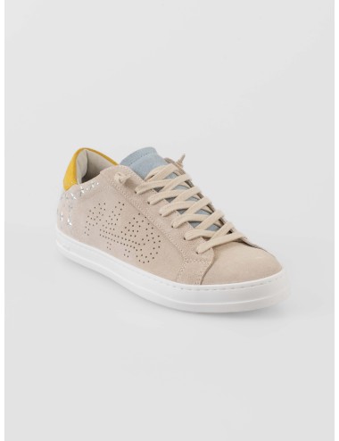 zapatillas P448 CoJohn mujer cuero beige amarillo suela goma - MARFRANC