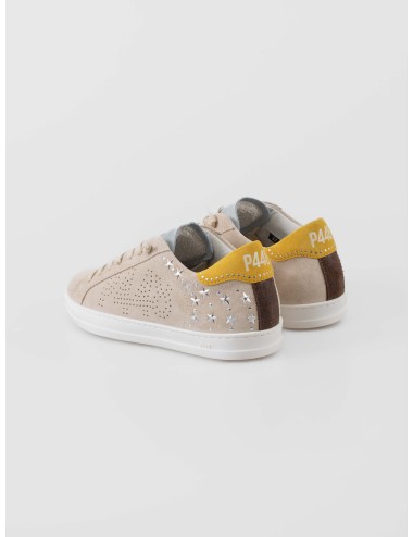 zapatillas P448 CoJohn mujer cuero beige amarillo suela goma - MARFRANC