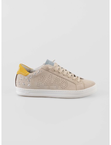 zapatillas P448 CoJohn mujer cuero beige amarillo suela goma - MARFRANC