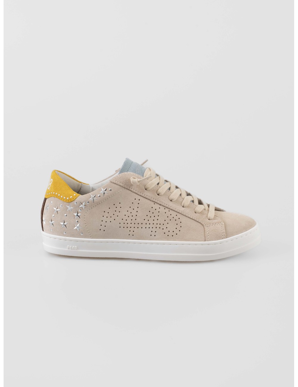 zapatillas P448 CoJohn mujer cuero beige amarillo suela goma - MARFRANC