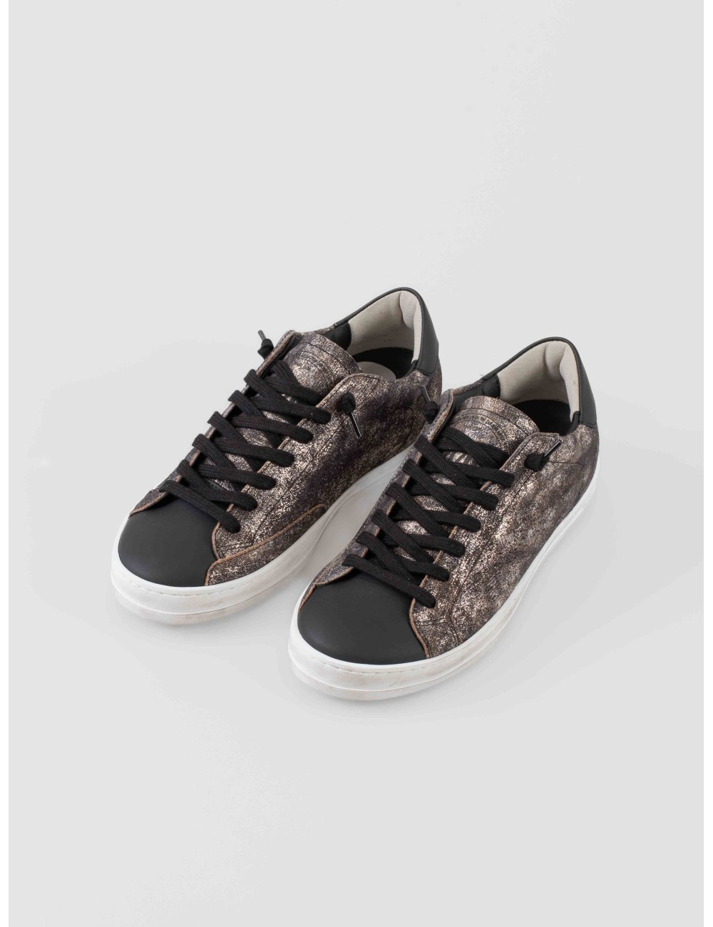 zapatillas P448 CoJohn mujer cuero negro cobre suela goma - MARFRANC