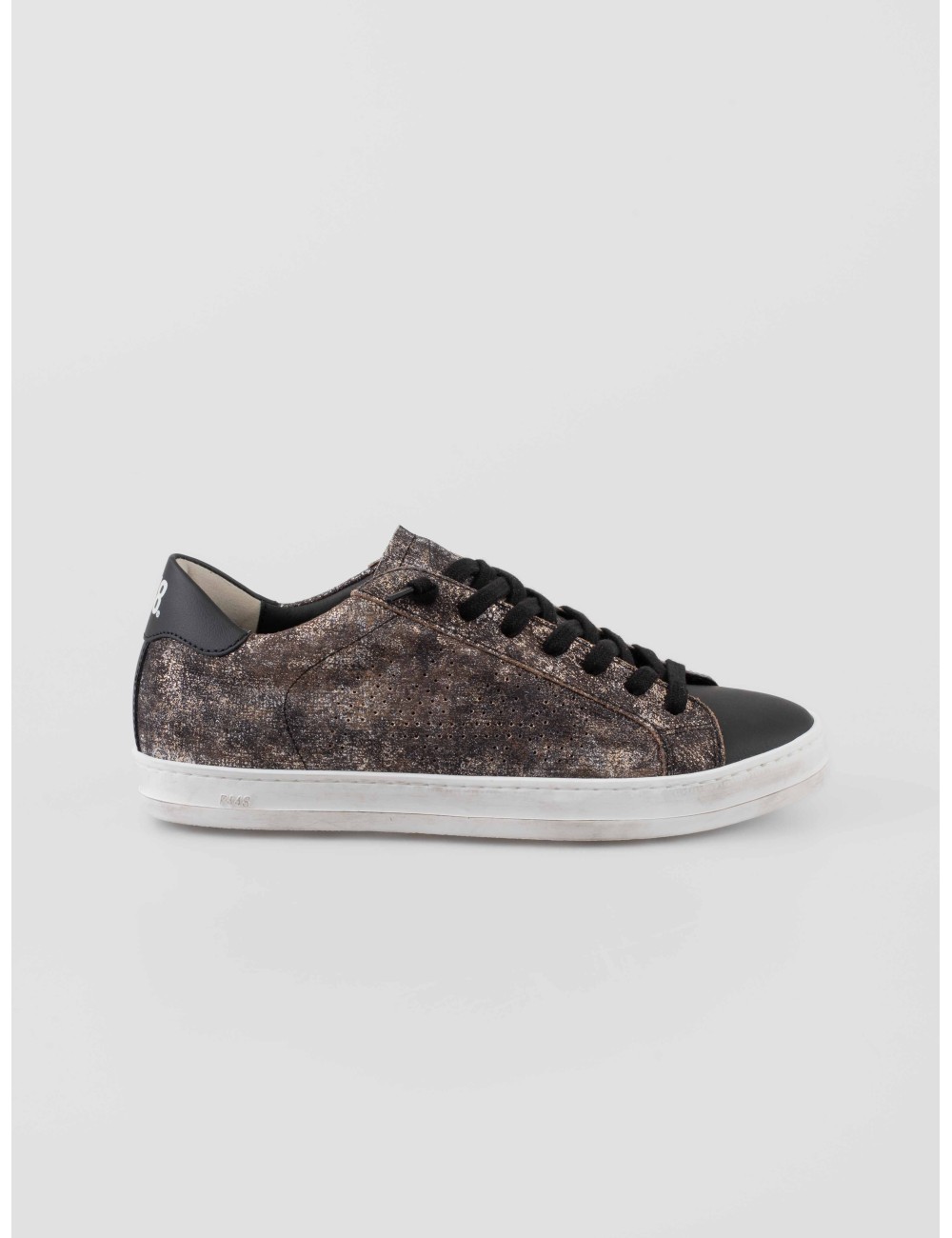 zapatillas P448 CoJohn mujer cuero negro cobre suela goma - MARFRANC