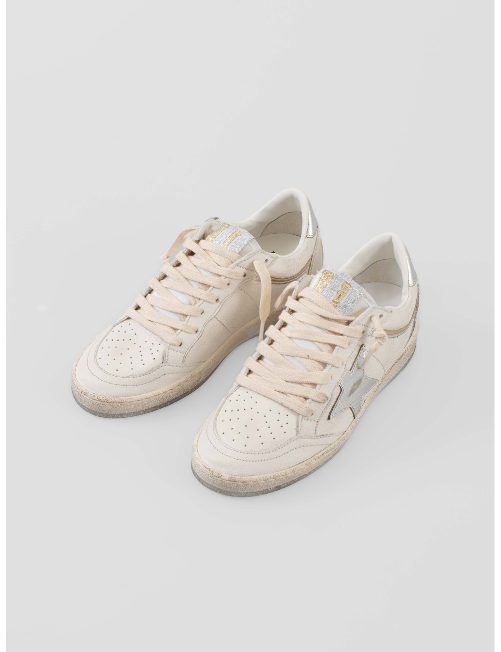 Zapatillas Ballstar de Golden Goose Padded Collar de piel blanca con diseño retro - MARFRANC